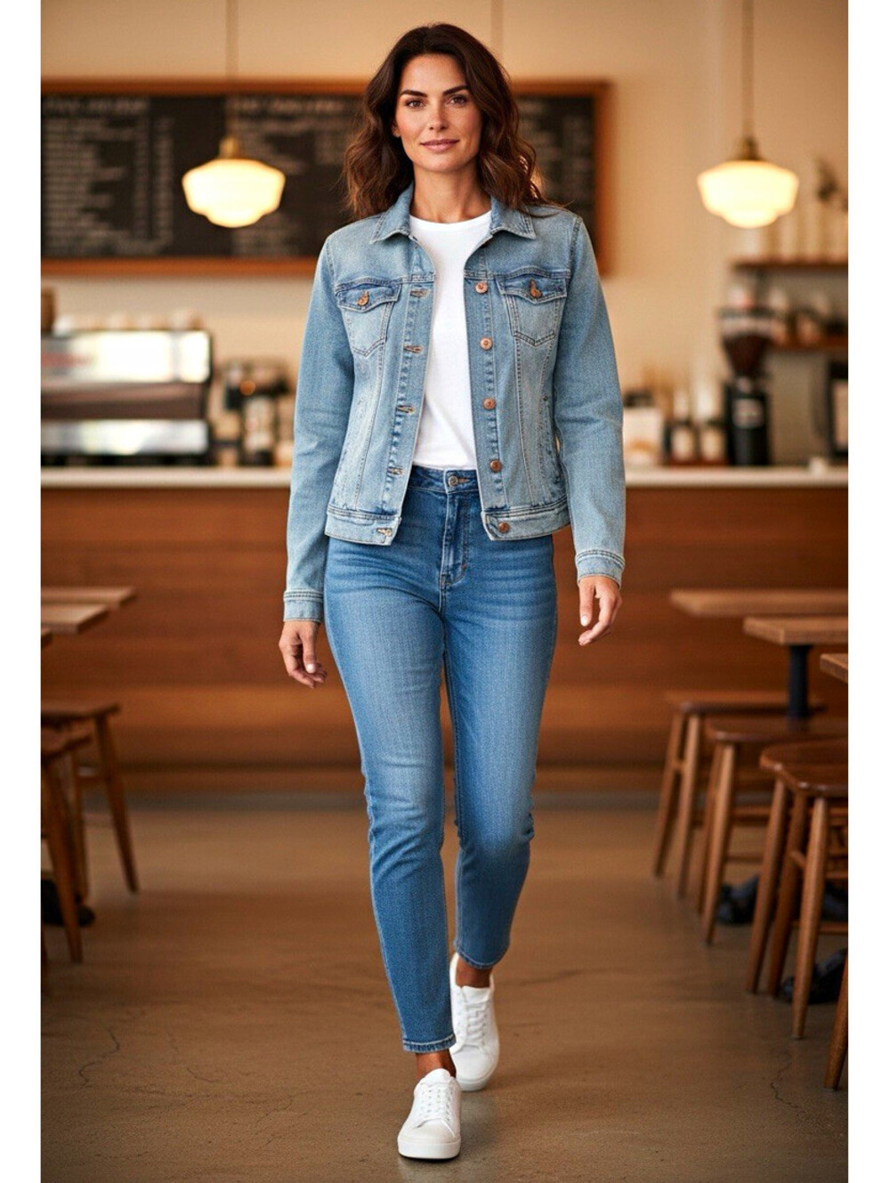 Talbots Blue Denim Jacket XS Button Front Long Sleeve Collared Pockets Short